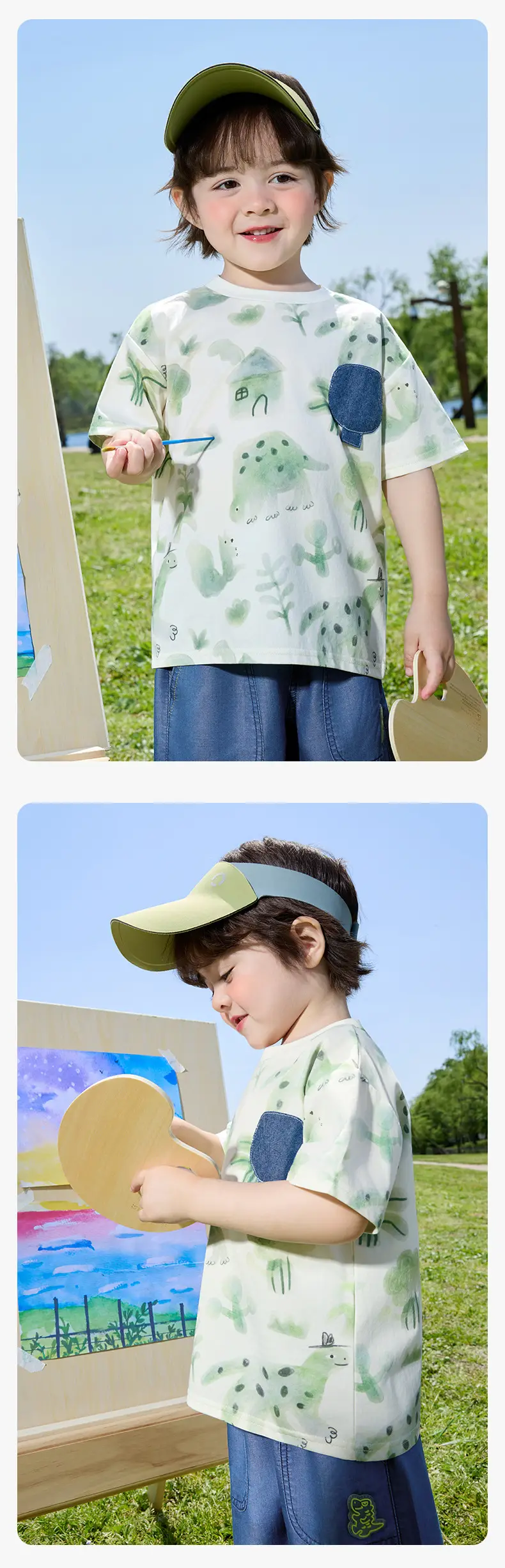 Right European Boys' Short Sleeve T-Shirt Denim Shorts Set — feature 15