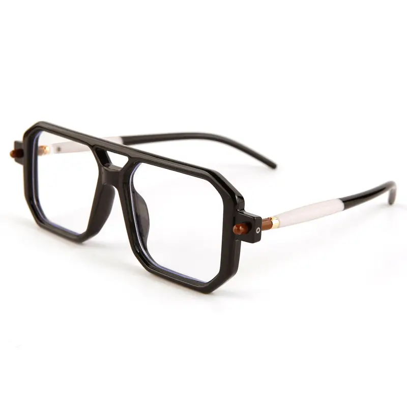 Double-Bridge Sunglasses Black Orange UV Protection - Image 17