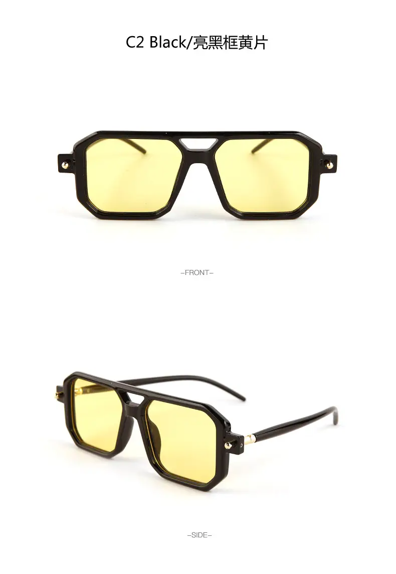 Double-Bridge Sunglasses Black Orange UV Protection — feature 11