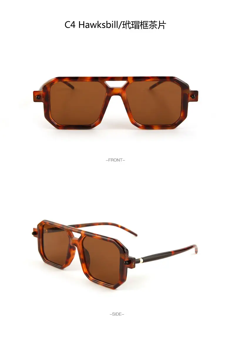 Double-Bridge Sunglasses Black Orange UV Protection — feature 13
