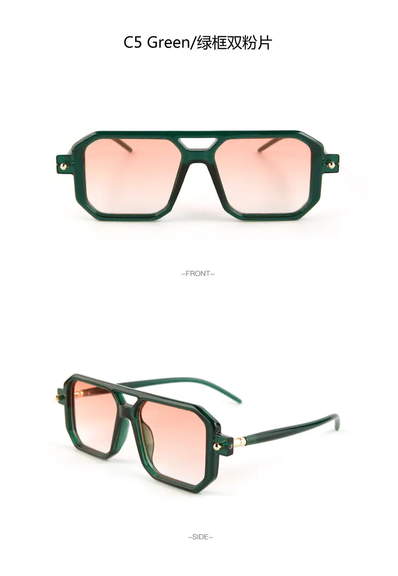 Double-Bridge Sunglasses Black Orange UV Protection — feature 14