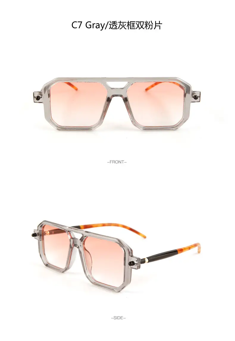 Double-Bridge Sunglasses Black Orange UV Protection — feature 16