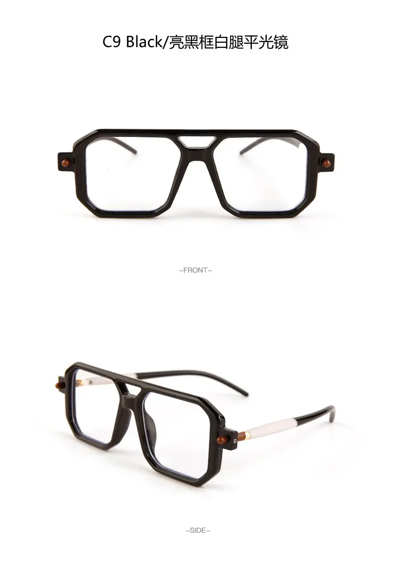 Double-Bridge Sunglasses Black Orange UV Protection — feature 18
