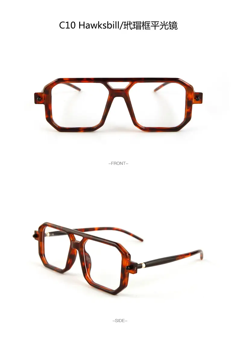 Double-Bridge Sunglasses Black Orange UV Protection — feature 19