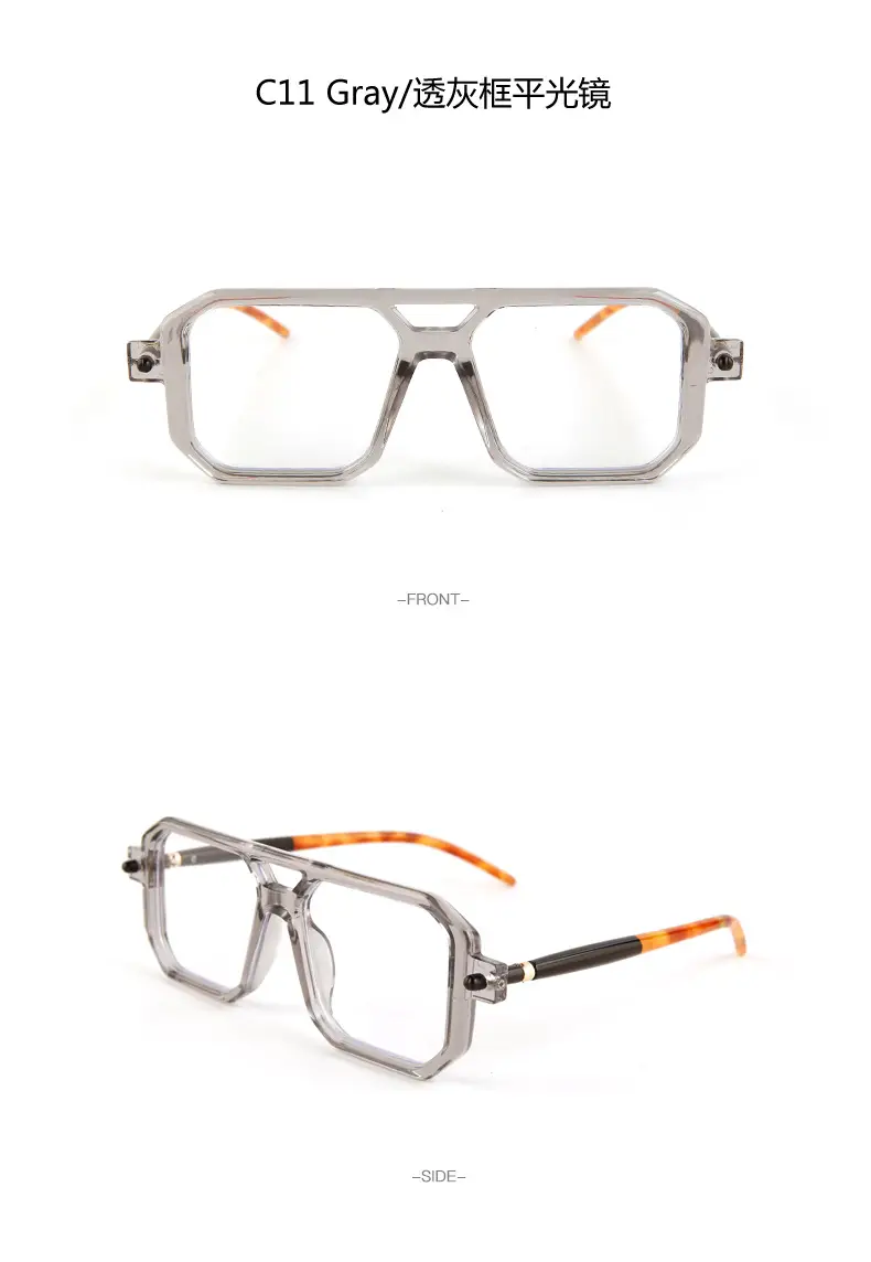 Double-Bridge Sunglasses Black Orange UV Protection — feature 20