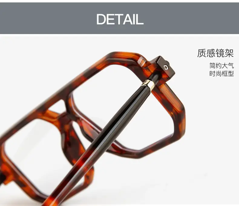 Double-Bridge Sunglasses Black Orange UV Protection — feature 5