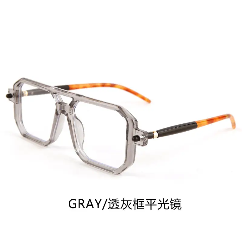 Double-Bridge Sunglasses Black Orange UV Protection - Image 12