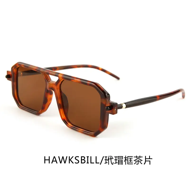Double-Bridge Sunglasses Black Orange UV Protection - Image 4