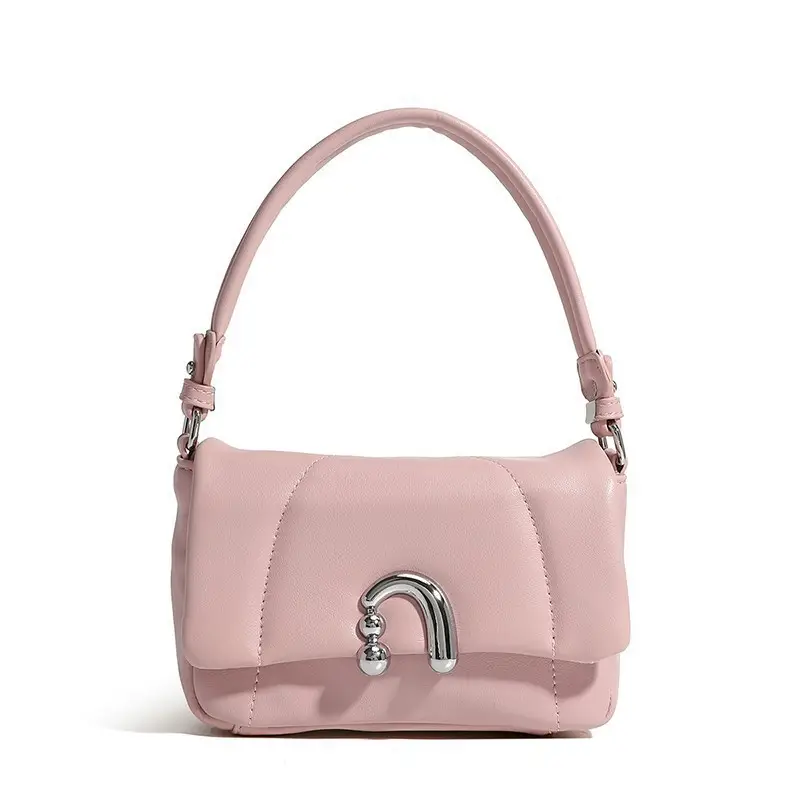 Women's White Square Shoulder Bag with D-Logo - Image 8
