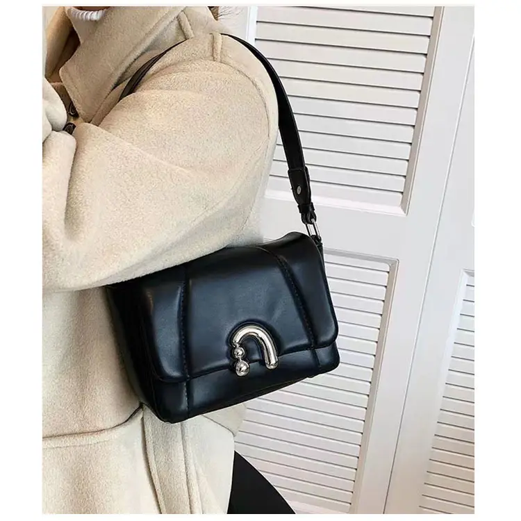 Women's White Square Shoulder Bag with D-Logo — feature 20