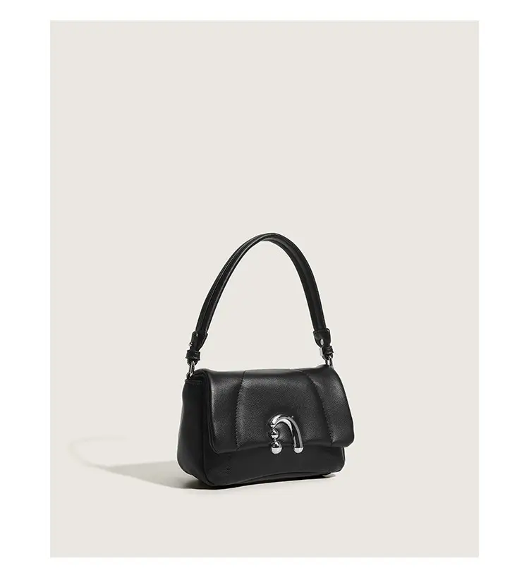 Women's White Square Shoulder Bag with D-Logo — feature 22