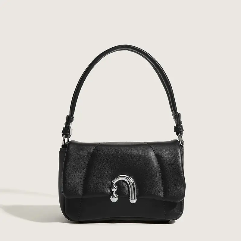 Women's White Square Shoulder Bag with D-Logo - Image 3