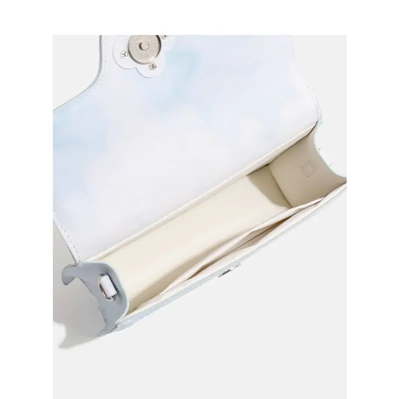 White Gradient Square Shoulder Bag for Women - Image 4