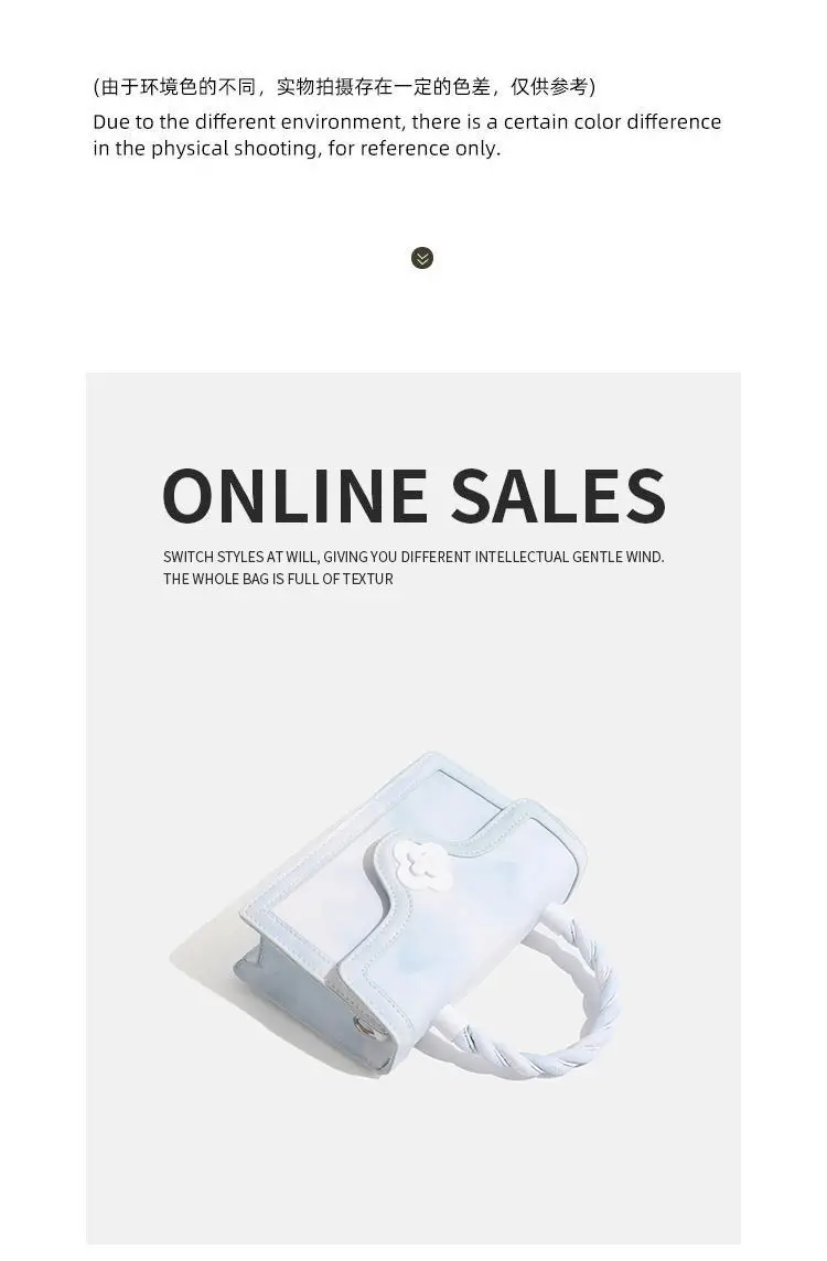 White Gradient Square Shoulder Bag for Women — feature 21