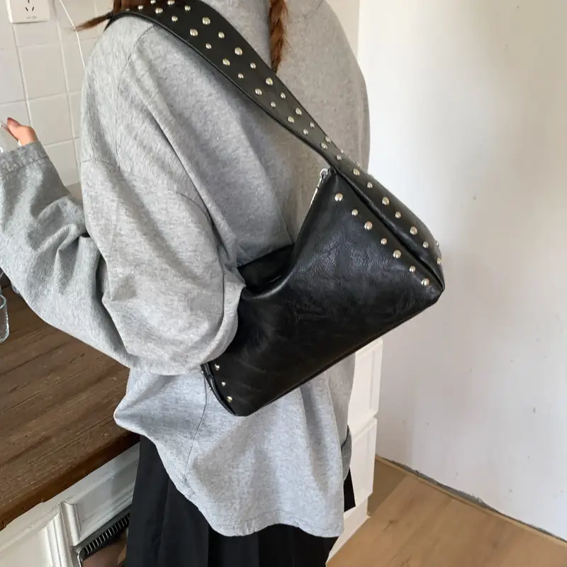 Cross-Border Korean Style Underarm Bag for Women 2026 Summer New Retro Versatile Commuter Shoulder Bag luggage and leather goods - Image 7