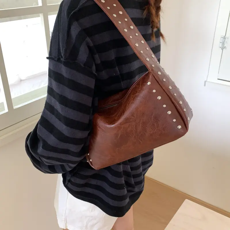 Cross-Border Korean Style Underarm Bag for Women 2026 Summer New Retro Versatile Commuter Shoulder Bag luggage and leather goods - Image 8