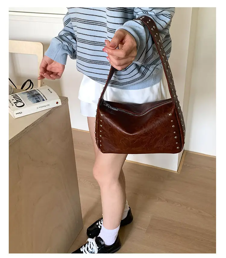 Cross-Border Korean Style Underarm Bag for Women 2026 Summer New Retro Versatile Commuter Shoulder Bag luggage and leather goods — feature 35