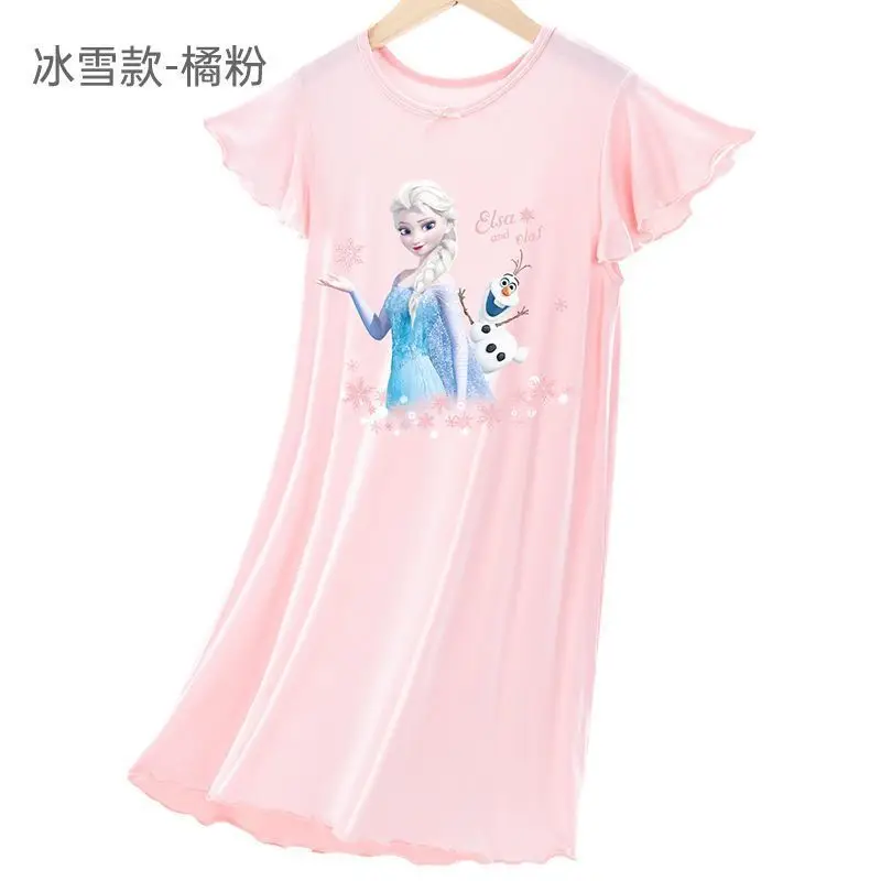 Girls' Elsa Princess Cartoon Dress 2026 New Frozen Nightgown Children's Home Clothes Pajama Dress — feature 6
