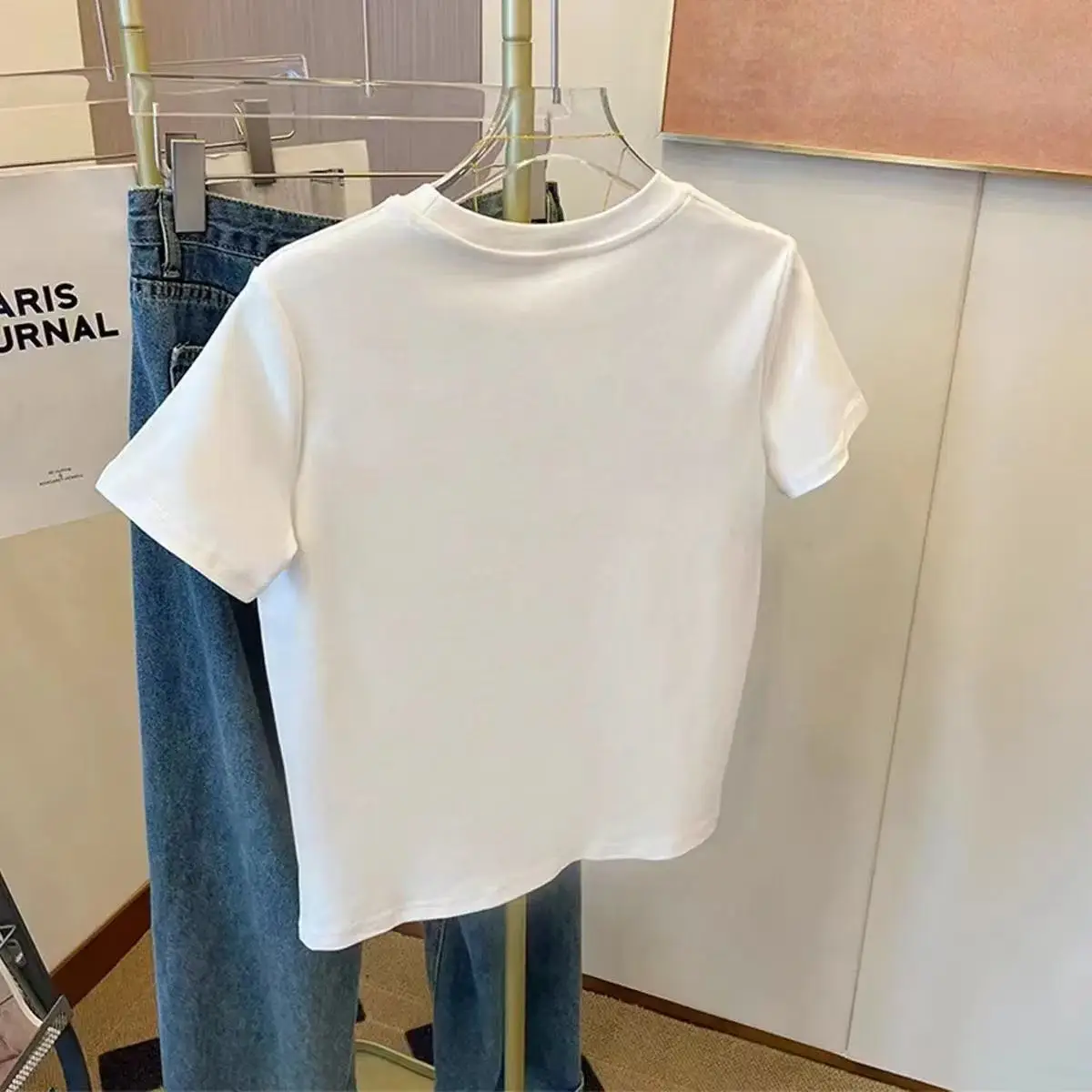 White Elephant Print Short Sleeve T-Shirt for Kids Girls Boys
