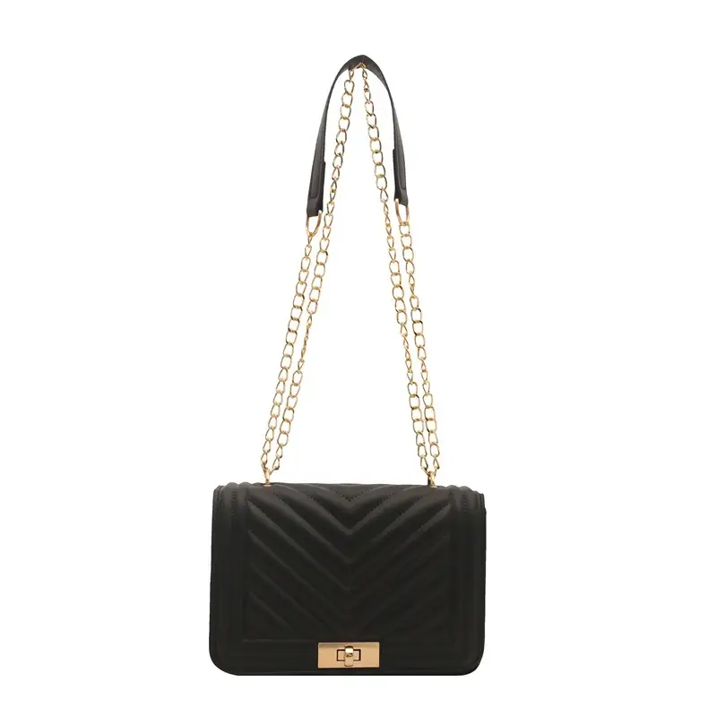 Black Quilted Chain Shoulder Bag for Women 2025 - Image 10