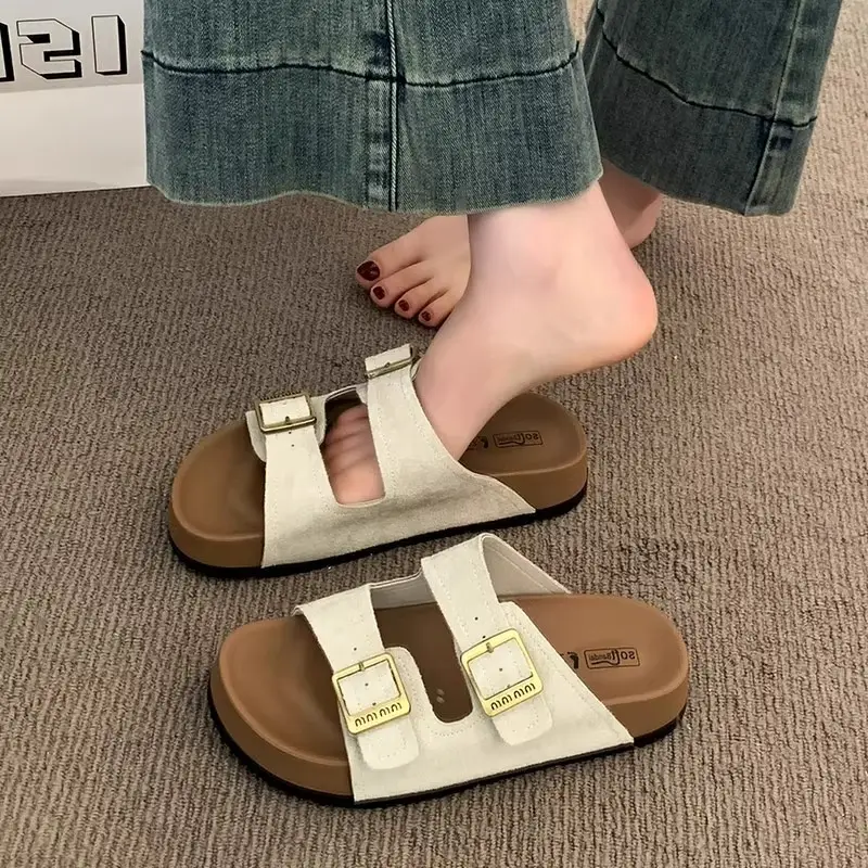 Women's 2025 Summer Lazy Slippers with Buckle Strap - Image 9