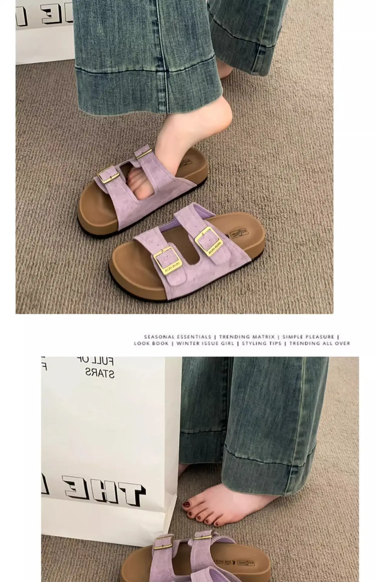 Women's 2025 Summer Lazy Slippers with Buckle Strap — feature 12