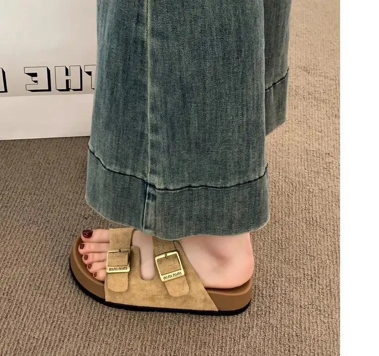 Women's 2025 Summer Lazy Slippers with Buckle Strap — feature 19