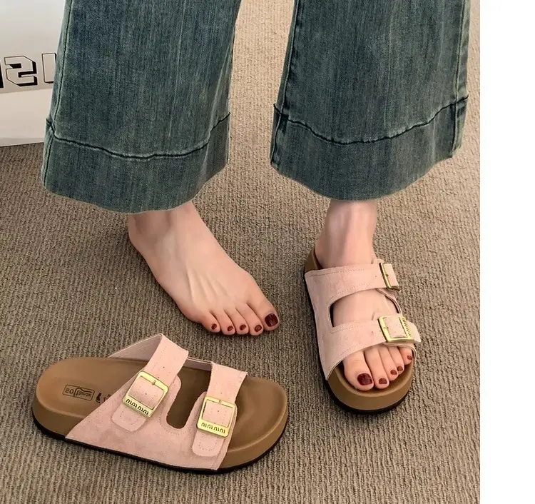 Women's 2025 Summer Lazy Slippers with Buckle Strap — feature 23
