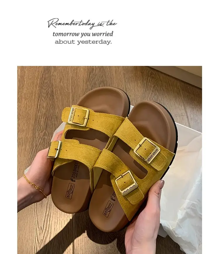 Women's 2025 Summer Lazy Slippers with Buckle Strap — feature 24