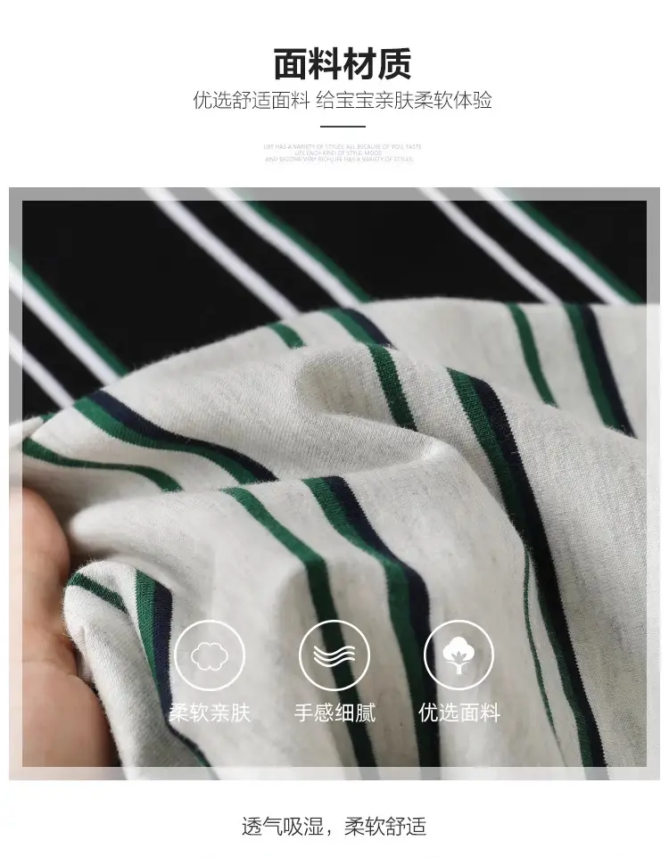 Blue Striped Mosquito Proof Boys Pants Short Sleeve — feature 11