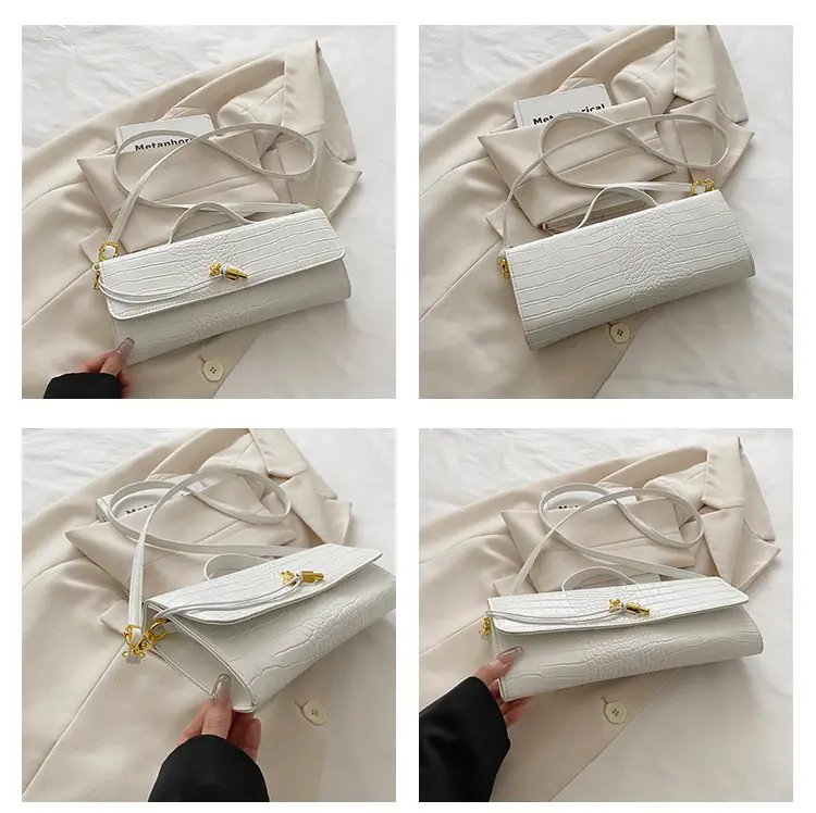 Black Diagonal Lock Shoulder Bag for Women — feature 11