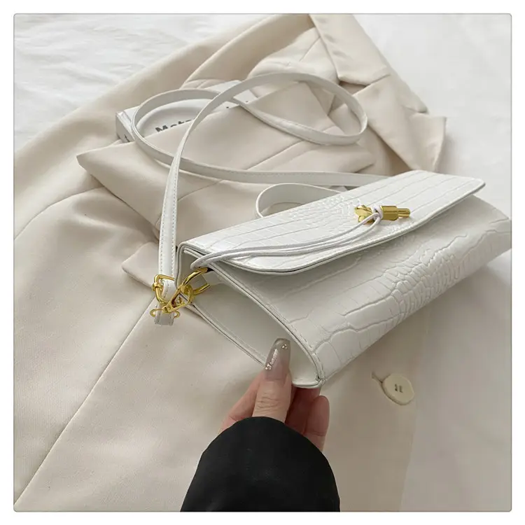 Black Diagonal Lock Shoulder Bag for Women — feature 32