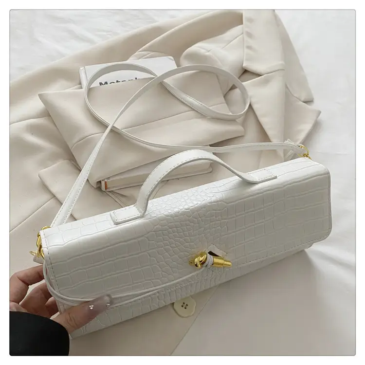 Black Diagonal Lock Shoulder Bag for Women — feature 35