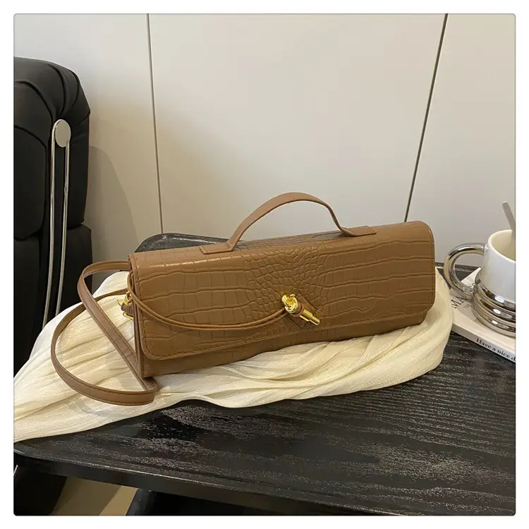Black Diagonal Lock Shoulder Bag for Women — feature 45