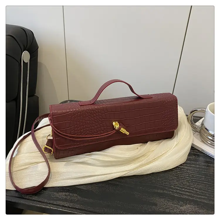 Black Diagonal Lock Shoulder Bag for Women — feature 47