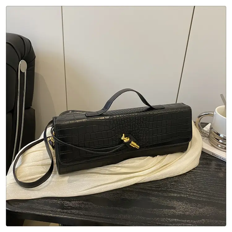 Black Diagonal Lock Shoulder Bag for Women — feature 49