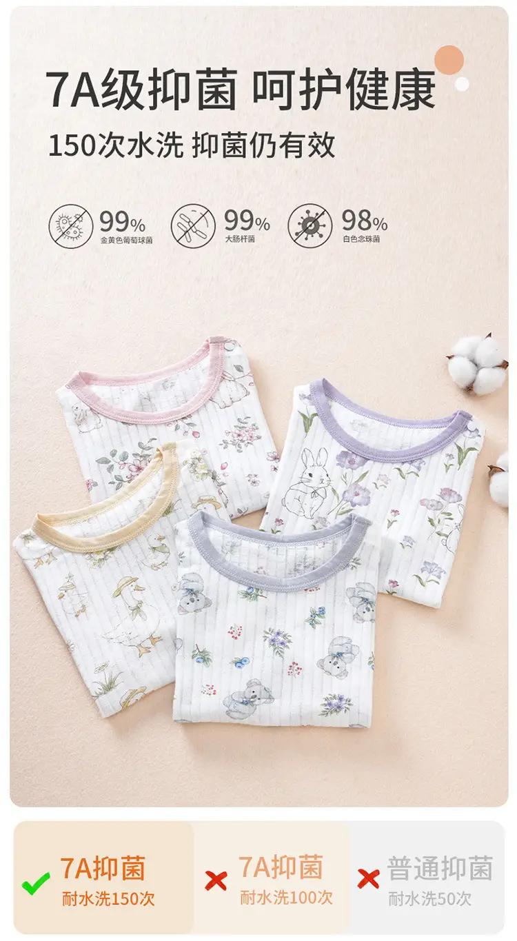 Children's Bamboo Fiber Floral T-Shirt 80-110 — feature 2