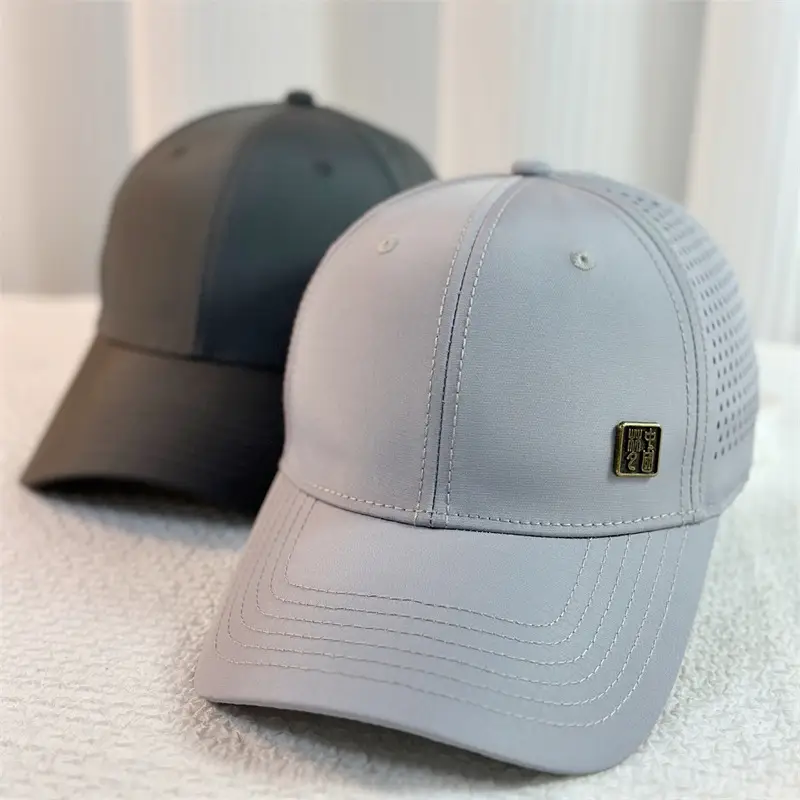 Men's Grey Mesh Baseball Cap with Logo - Image 7