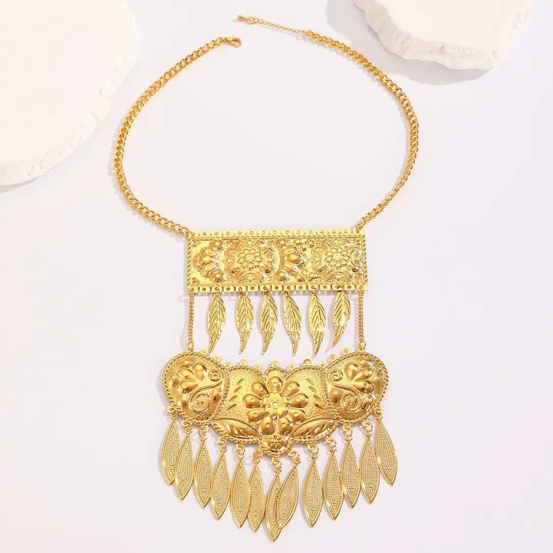 Desert Stars. Cross-Border Retro Gold Metal Multi-Layer Necklace Bracelet Set Ethnic Style Heavy Industry Celebration Jewelry — feature 18