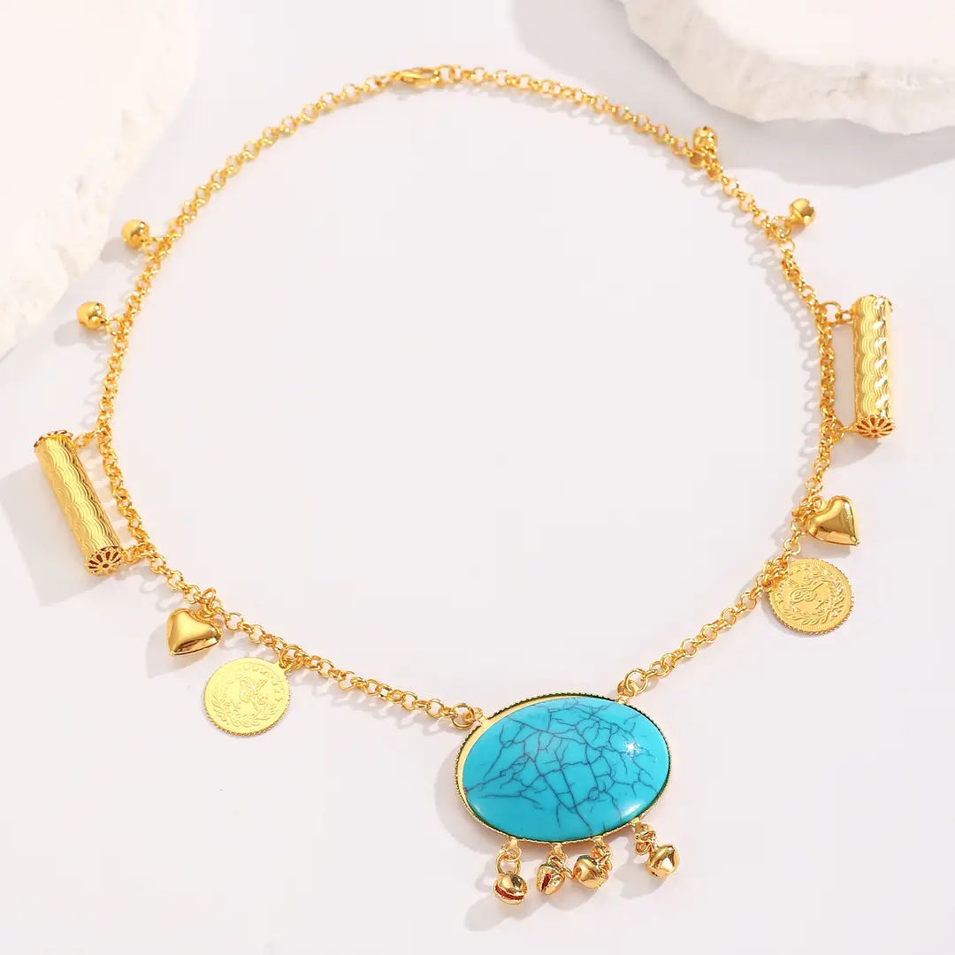 Desert Stars. Cross-Border Retro Gold Metal Multi-Layer Necklace Bracelet Set Ethnic Style Heavy Industry Celebration Jewelry — feature 20