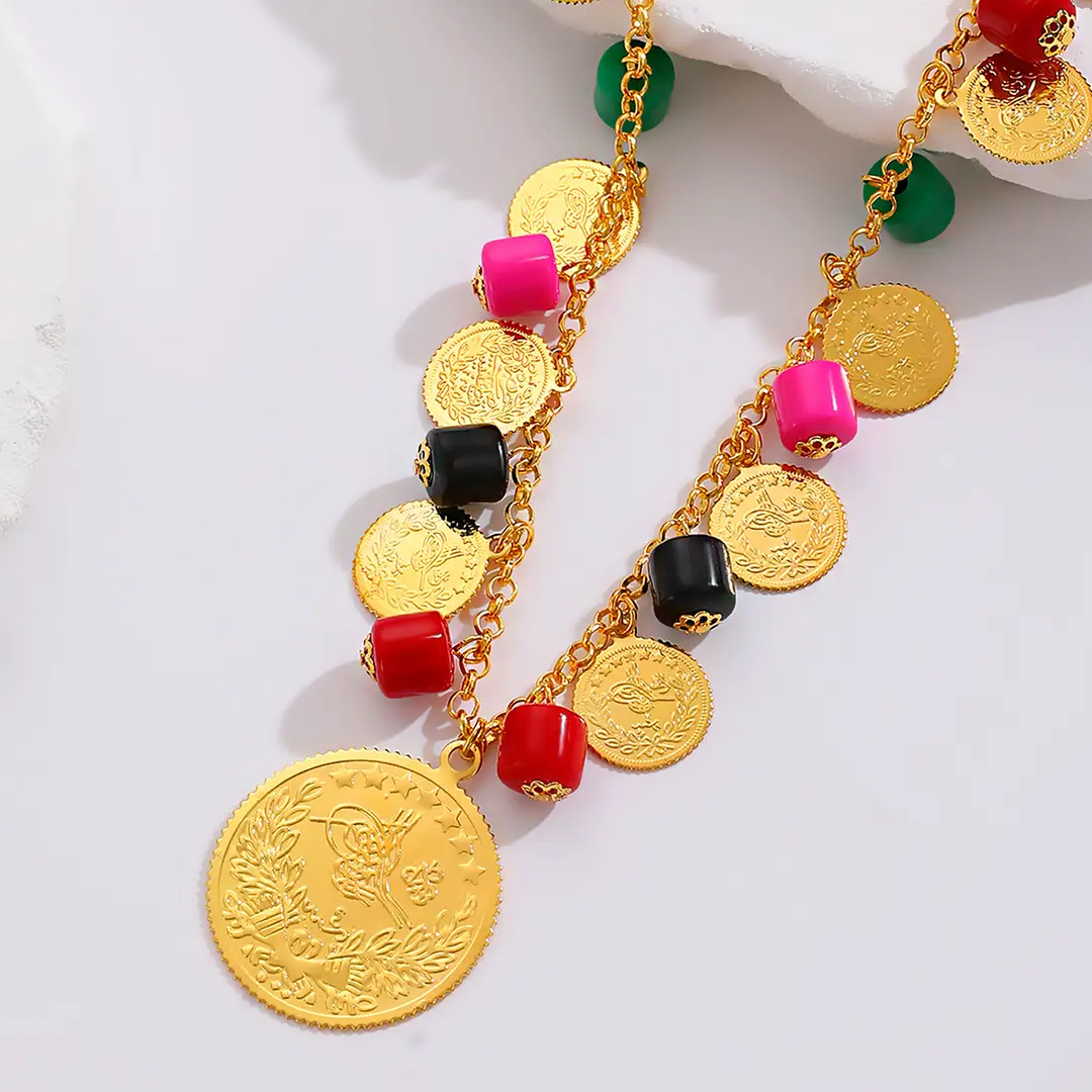 Desert Stars. Cross-Border Retro Gold Metal Multi-Layer Necklace Bracelet Set Ethnic Style Heavy Industry Celebration Jewelry — feature 27