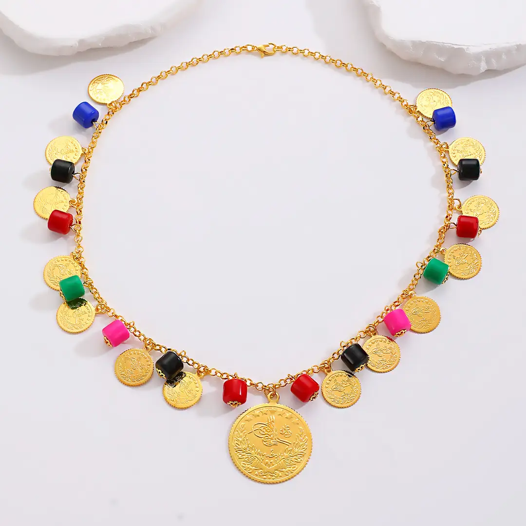 Desert Stars. Cross-Border Retro Gold Metal Multi-Layer Necklace Bracelet Set Ethnic Style Heavy Industry Celebration Jewelry — feature 28