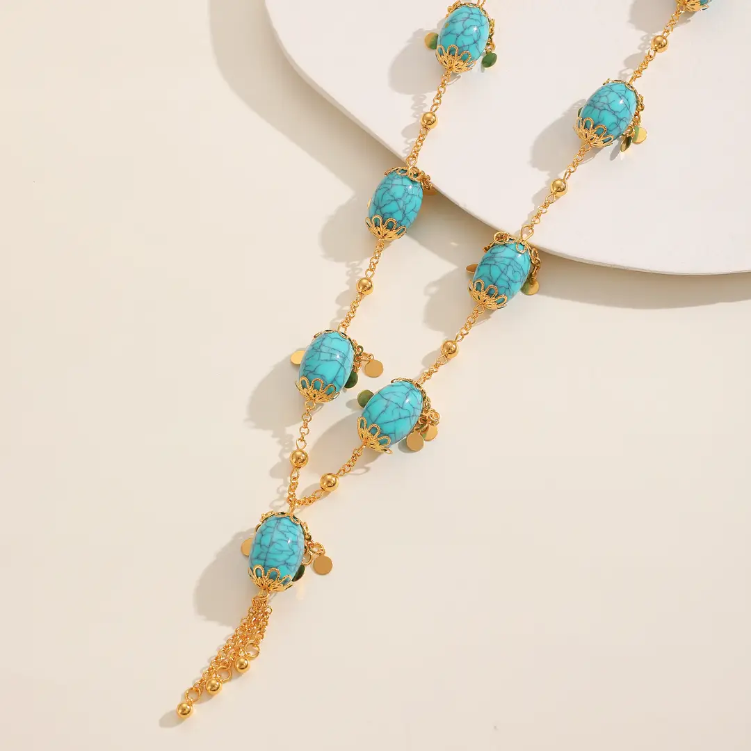 Desert Stars. Cross-Border Retro Gold Metal Multi-Layer Necklace Bracelet Set Ethnic Style Heavy Industry Celebration Jewelry — feature 32