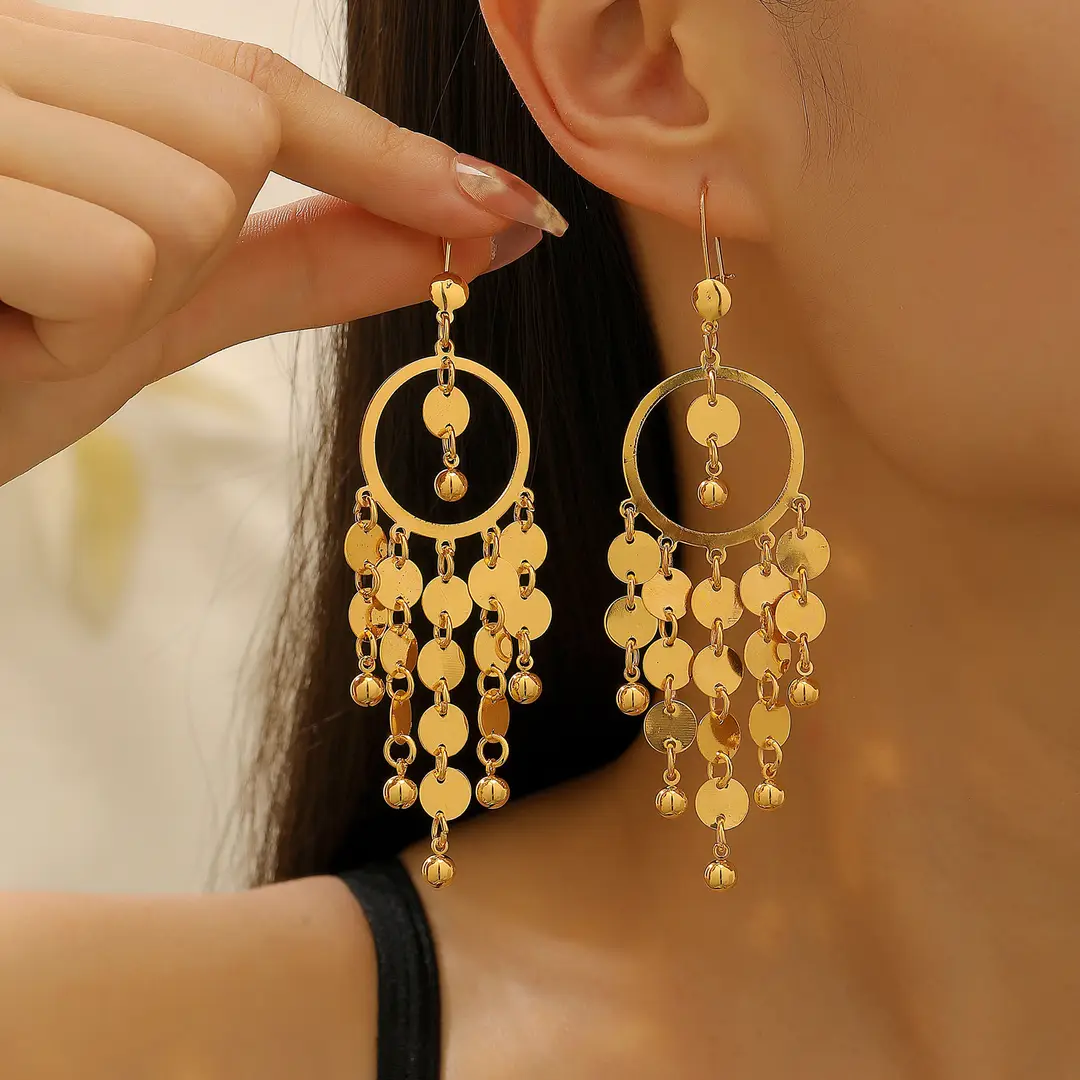 Desert Stars. Cross-Border Retro Gold Metal Multi-Layer Necklace Bracelet Set Ethnic Style Heavy Industry Celebration Jewelry