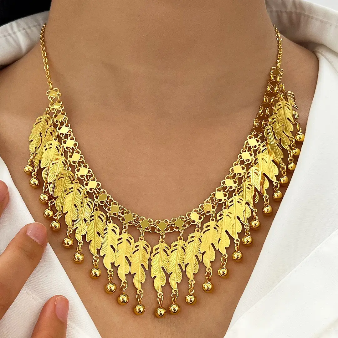 Desert Stars. Cross-Border Retro Gold Metal Multi-Layer Necklace Bracelet Set Ethnic Style Heavy Industry Celebration Jewelry