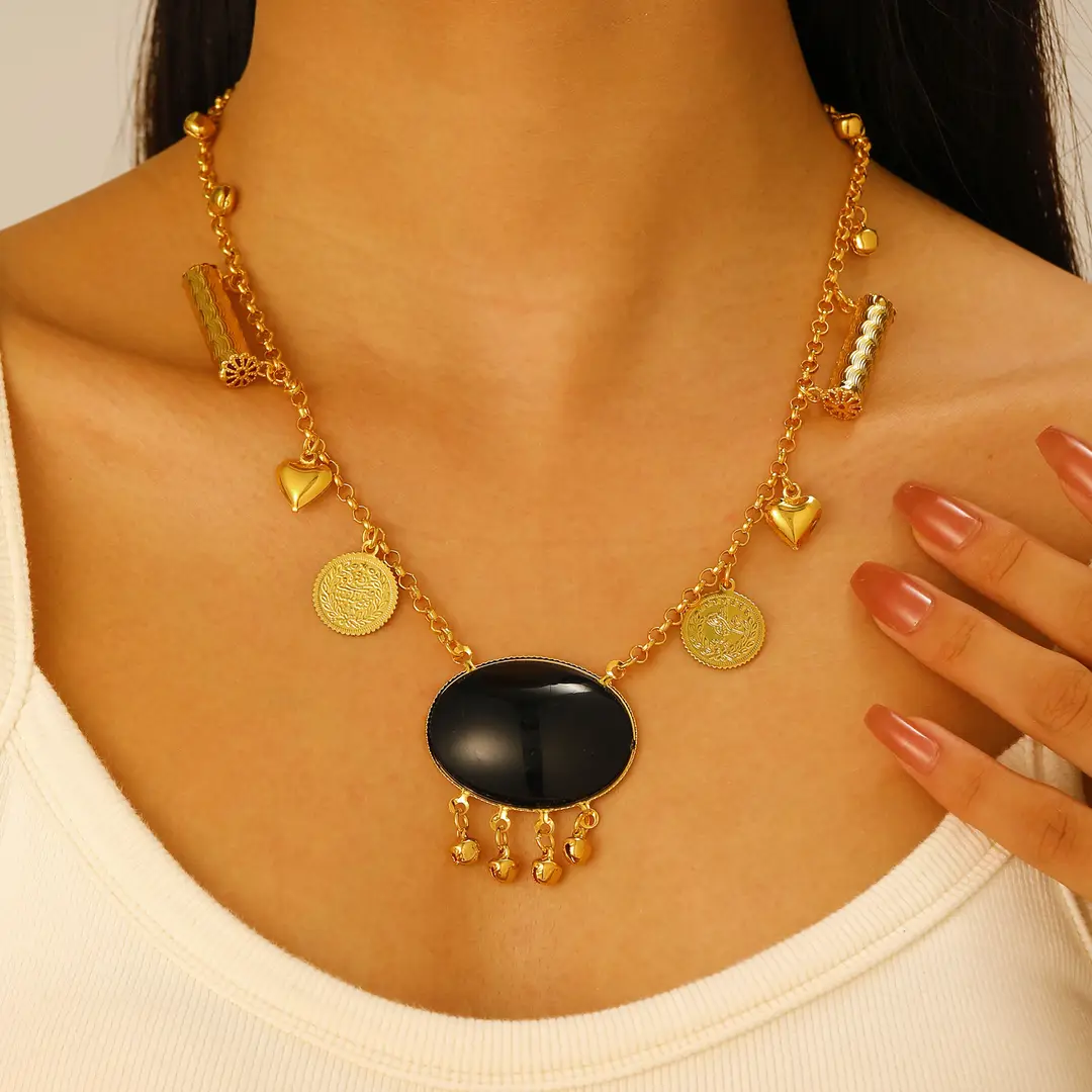 Desert Stars. Cross-Border Retro Gold Metal Multi-Layer Necklace Bracelet Set Ethnic Style Heavy Industry Celebration Jewelry