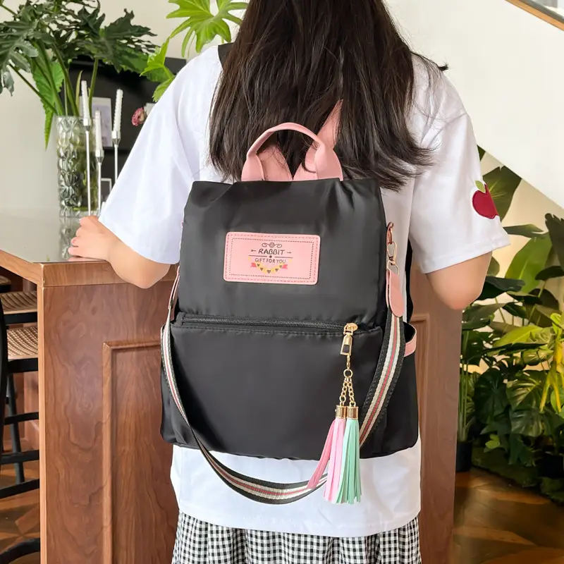 Girls Fashionable Multi-Purpose Shoulder Backpack with Tassel - Image 6