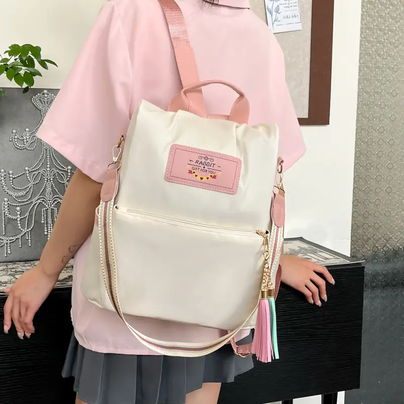 Girls Fashionable Multi-Purpose Shoulder Backpack with Tassel - Image 7