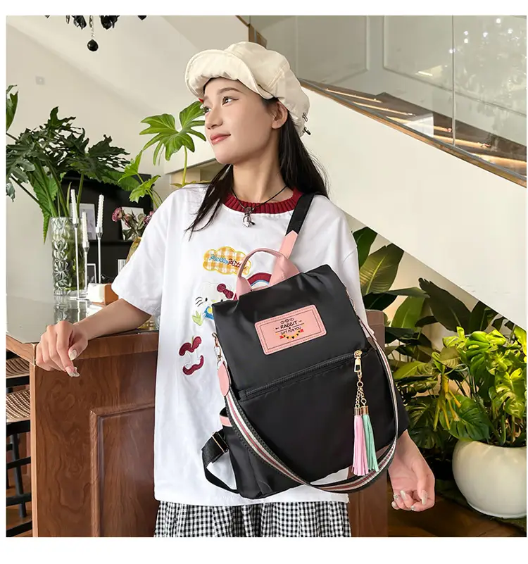 Girls Fashionable Multi-Purpose Shoulder Backpack with Tassel — feature 15