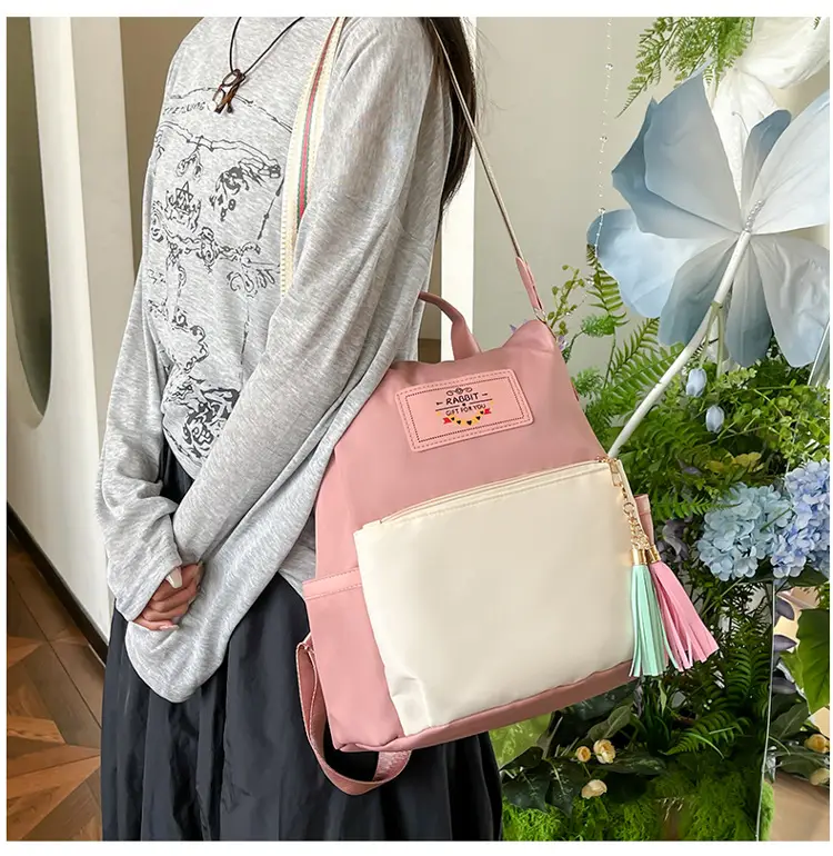 Girls Fashionable Multi-Purpose Shoulder Backpack with Tassel — feature 18